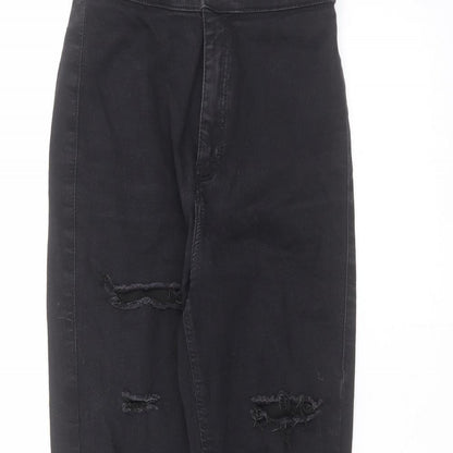Topshop Womens Black  Cotton Skinny Jeans Size 28 in L30 in Regular