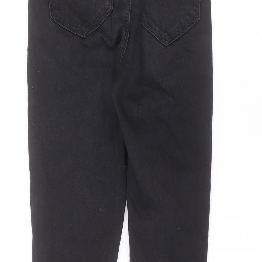 Topshop Womens Black  Cotton Skinny Jeans Size 28 in L30 in Regular