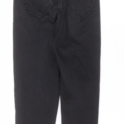 Topshop Womens Black  Cotton Skinny Jeans Size 28 in L30 in Regular