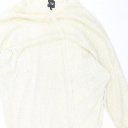 Be you Womens Yellow V-Neck  Polyester Cardigan Jumper Size XL