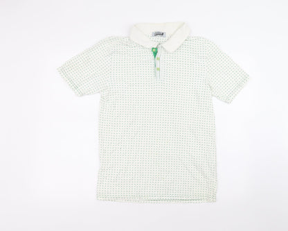 Topman Mens White  Cotton  Polo Size L Collared