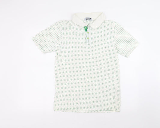 Topman Mens White  Cotton  Polo Size L Collared