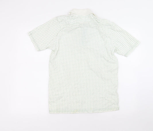 Topman Mens White  Cotton  Polo Size L Collared