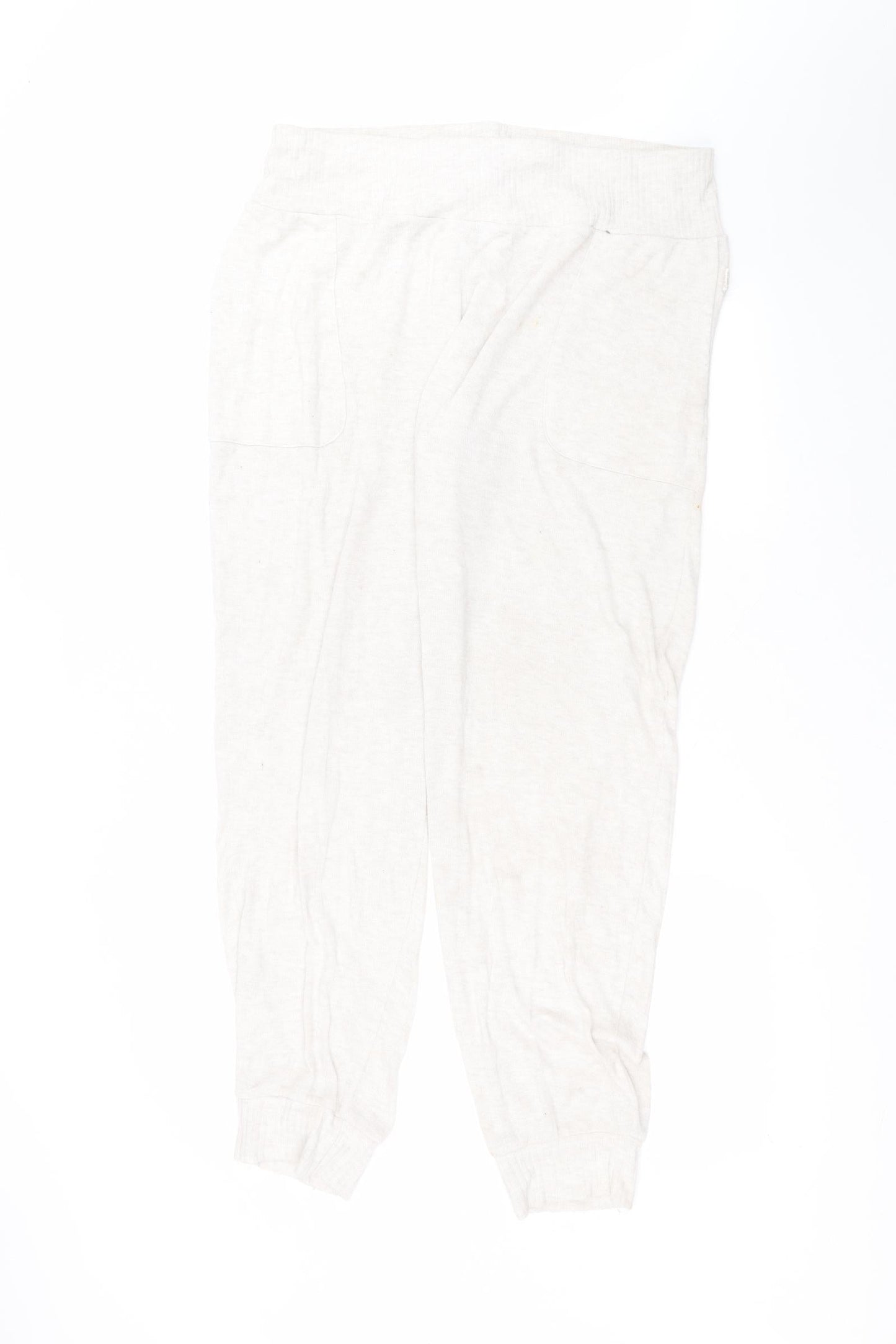 Primark Womens White  Viscose Sweatpants Trousers Size L L28 in Regular