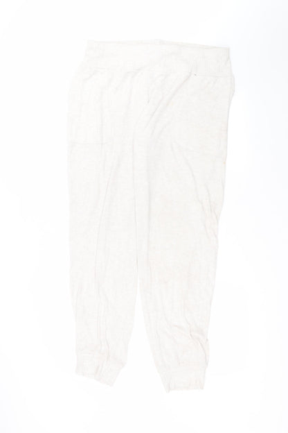 Primark Womens White  Viscose Sweatpants Trousers Size L L28 in Regular