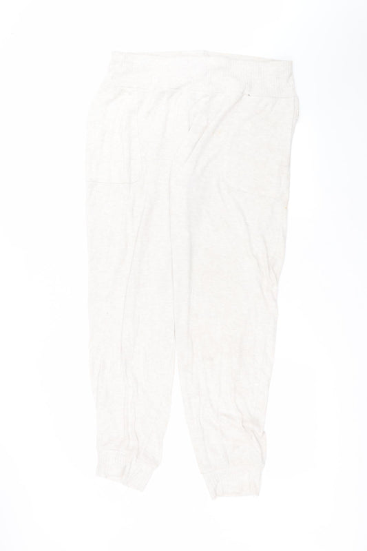 Primark Womens White  Viscose Sweatpants Trousers Size L L28 in Regular