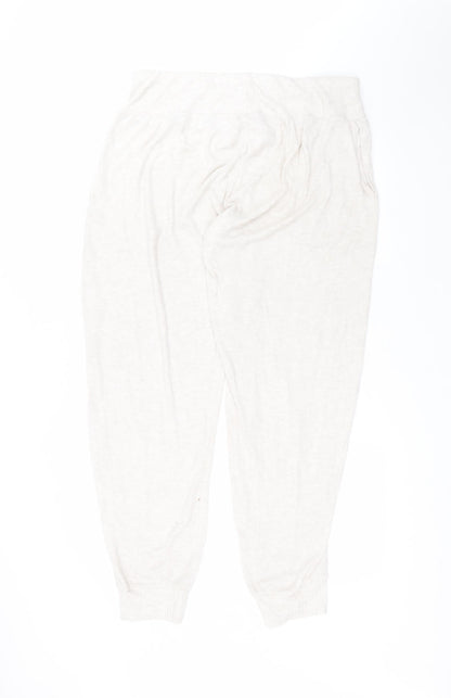 Primark Womens White  Viscose Sweatpants Trousers Size L L28 in Regular