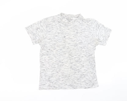 redtag Mens White  Cotton  T-Shirt Size S Round Neck
