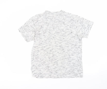 redtag Mens White  Cotton  T-Shirt Size S Round Neck