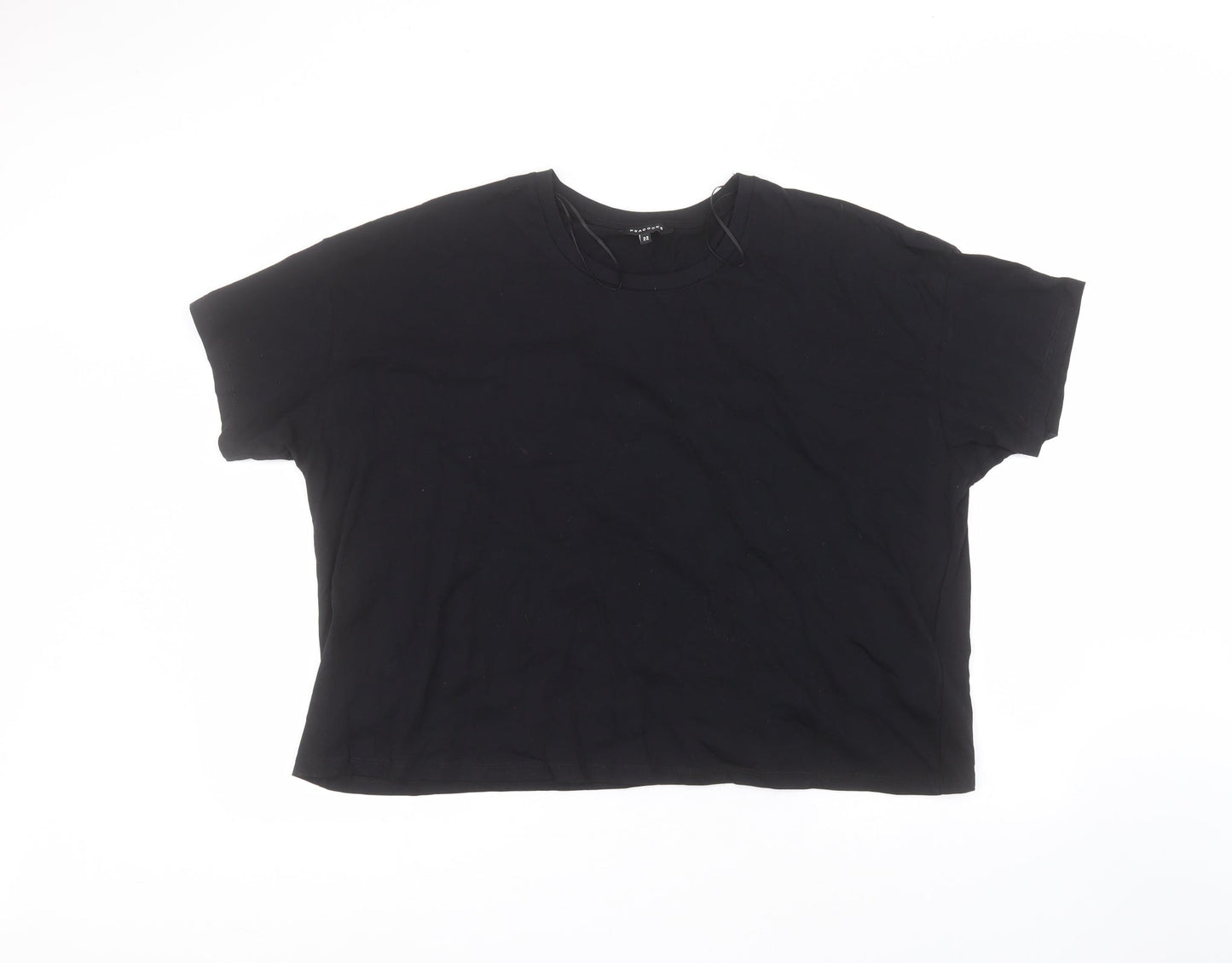 Womens UK Size 22 Peacocks Black Basic T-Shirt