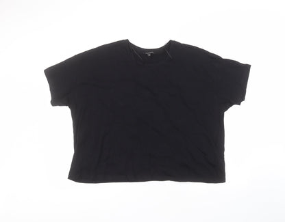 Womens UK Size 22 Peacocks Black Basic T-Shirt