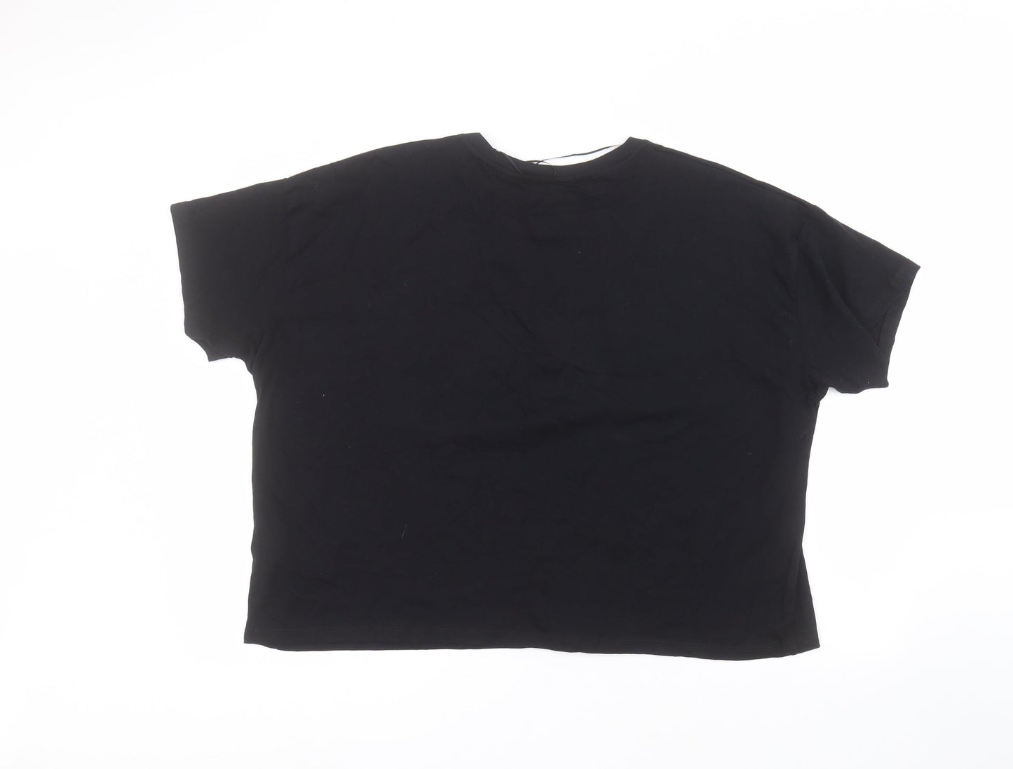 Womens UK Size 22 Peacocks Black Basic T-Shirt