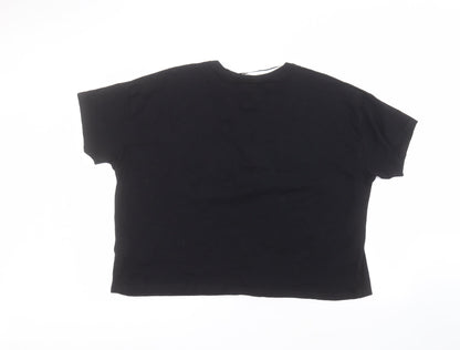Womens UK Size 22 Peacocks Black Basic T-Shirt