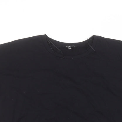 Womens UK Size 22 Peacocks Black Basic T-Shirt