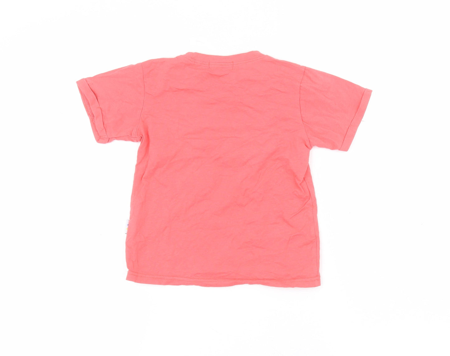 ASSB Girls Pink  Cotton Basic T-Shirt Size 5 Years Round Neck