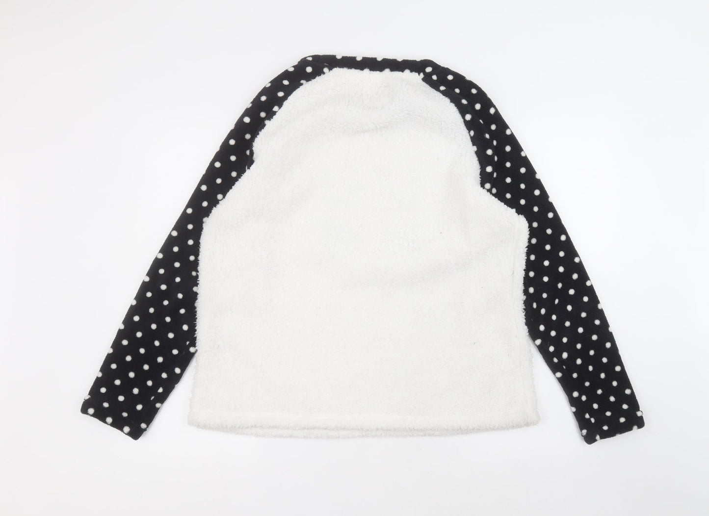 Nutmeg Womens White Round Neck  Polyester Pullover Jumper Size 16