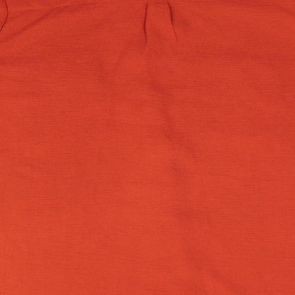 Primark Womens Orange  Polyester Basic Button-Up Size 10 Collared - Dark Orange