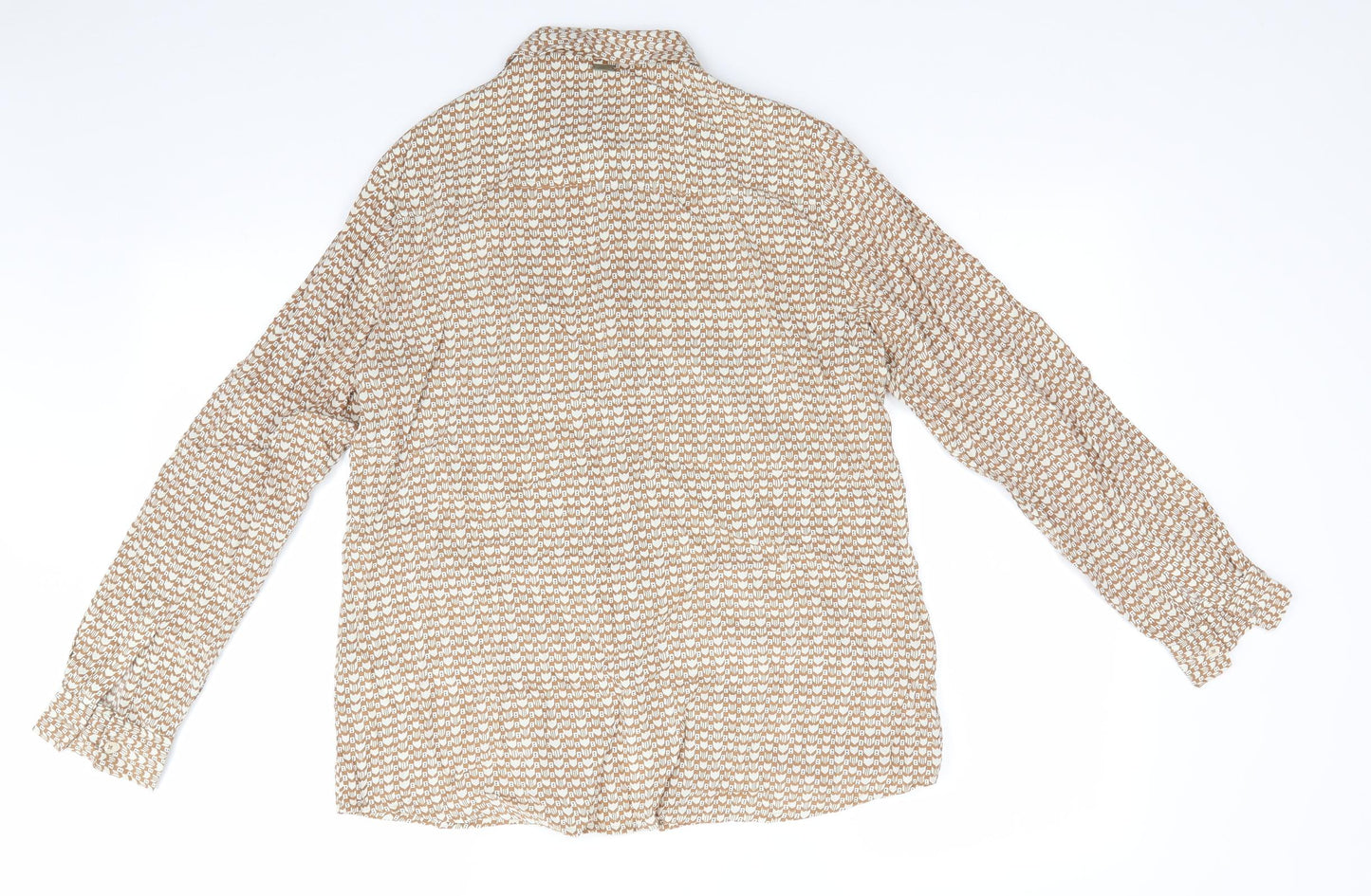 Womens UK Size 8 Sandwich Beige Basic Button-Up