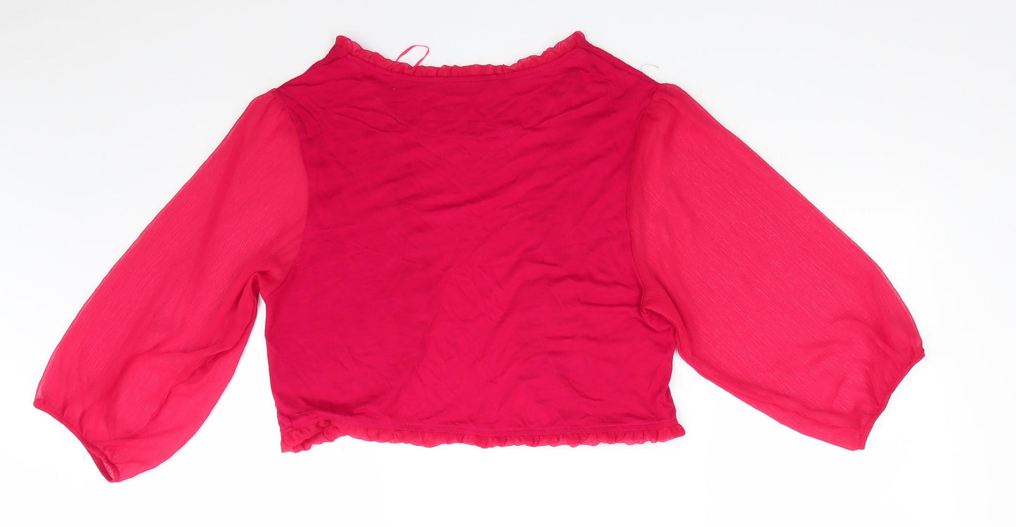 Womens UK Size L Dunnes Red Shrug Jumper
