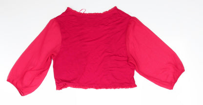 Womens UK Size L Dunnes Red Shrug Jumper
