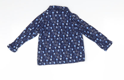 Primark Boys Blue Animal Print Cotton  Pyjama Top Size 18-24 Months   - Monsters
