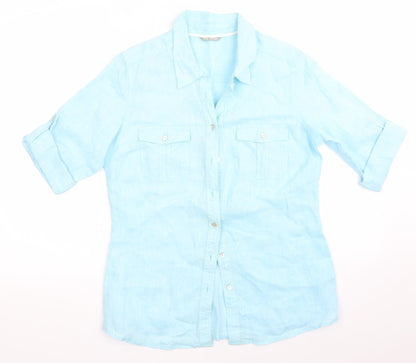 Womens UK Size  Marks and Spencer Blue Basic Button-Up