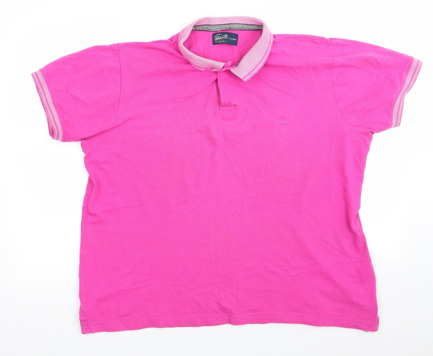 Fabric 8 Mens Pink  Cotton  Polo Size XL Collared  - Bright Pink