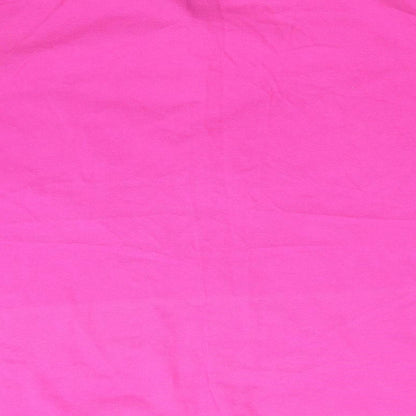 Fabric 8 Mens Pink  Cotton  Polo Size XL Collared  - Bright Pink