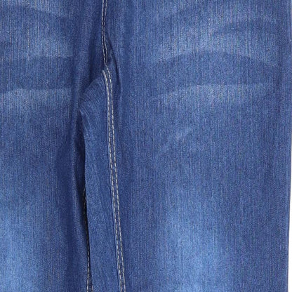 Secret Ruby Womens Blue  Cotton Straight Jeans Size 10 L32 in Regular  - Mid Blue