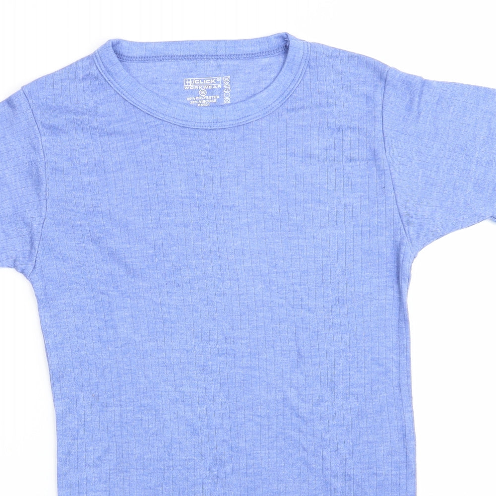 Click Workwear Womens Blue  Polyester Tunic T-Shirt Size M Round Neck - Sky Blue Soft Feel