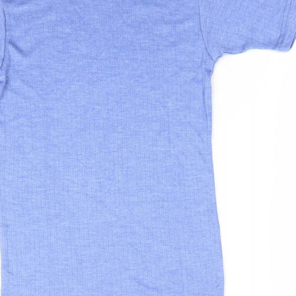 Click Workwear Womens Blue  Polyester Tunic T-Shirt Size M Round Neck - Sky Blue Soft Feel