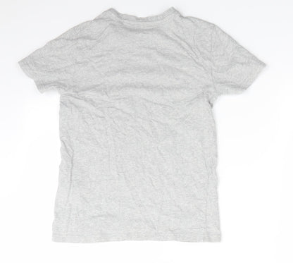 NEXT Girls Grey  Cotton Basic T-Shirt Size 10 Years Round Neck  - I'd rather be on line