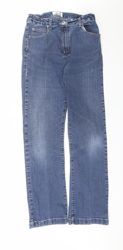 Afibel Womens Blue  Cotton Straight Jeans Size 12 L28 in Regular