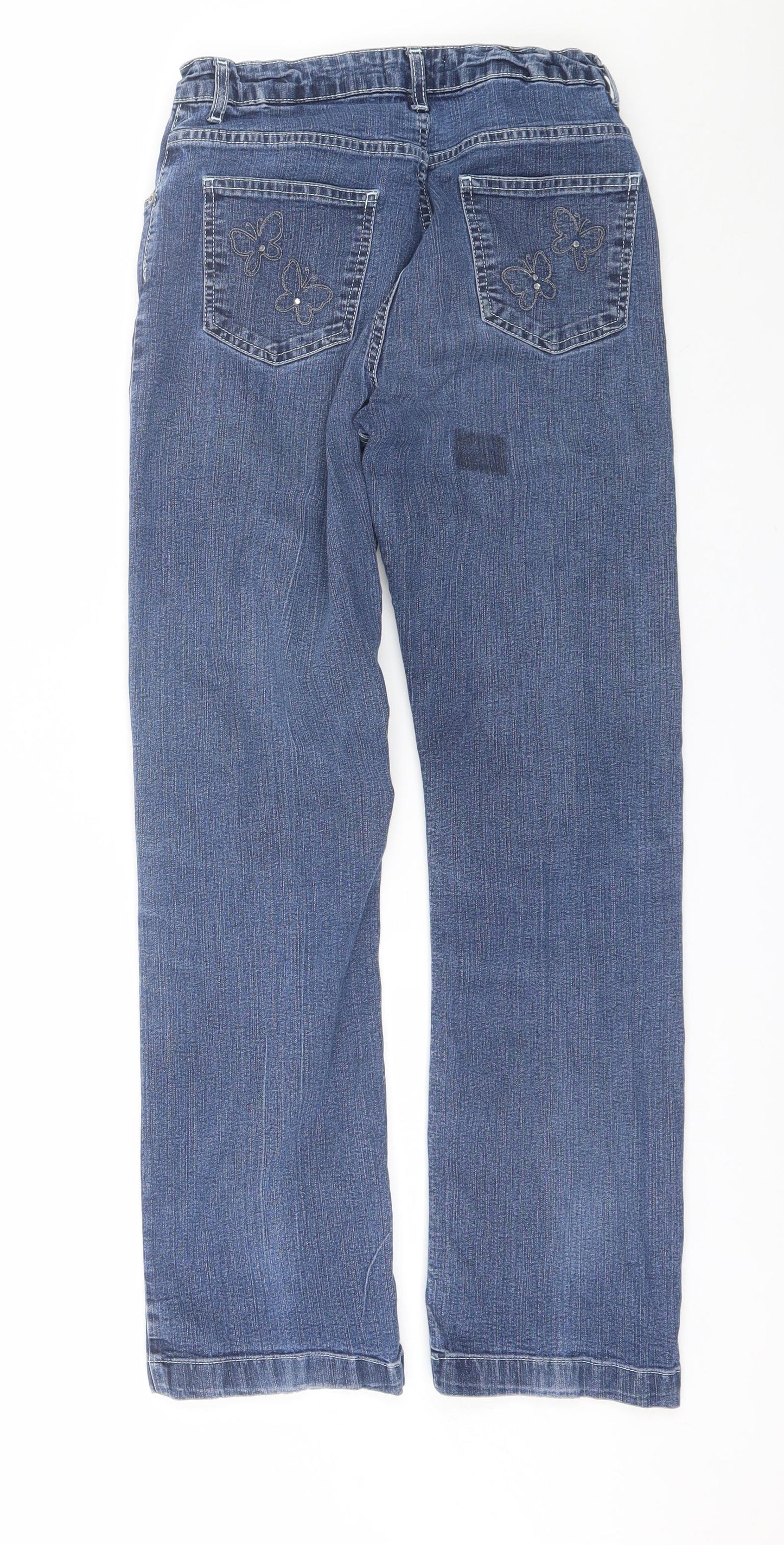 Afibel Womens Blue  Cotton Straight Jeans Size 12 L28 in Regular