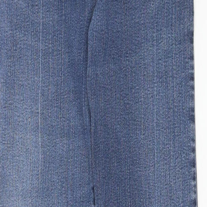 Afibel Womens Blue  Cotton Straight Jeans Size 12 L28 in Regular