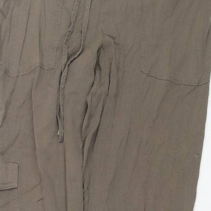 Yessica Womens Green  Viscose Trousers  Size 12 L28 in Regular