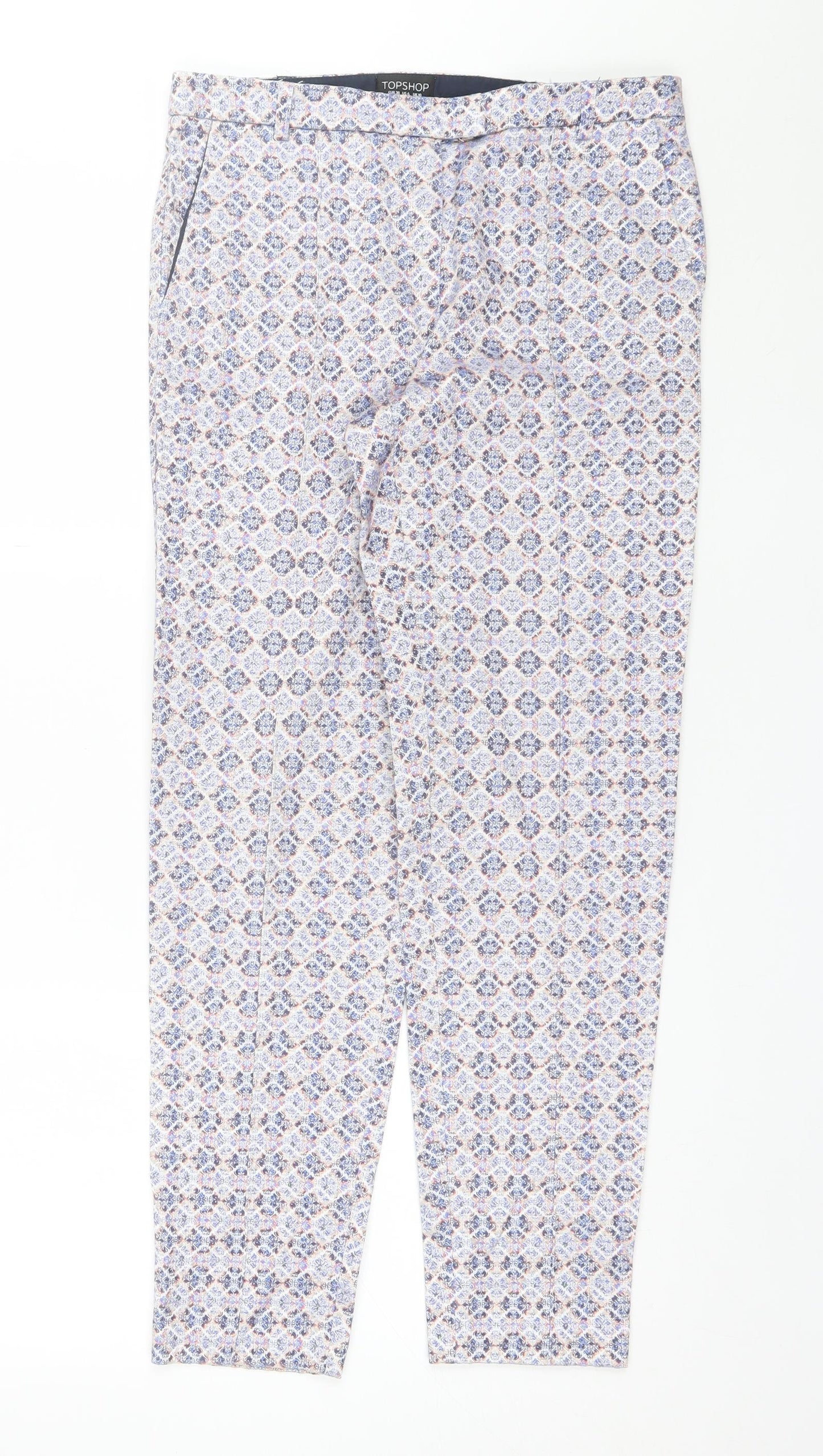 Womens UK Size 10 Topshop Regular Fit  Blue Trousers