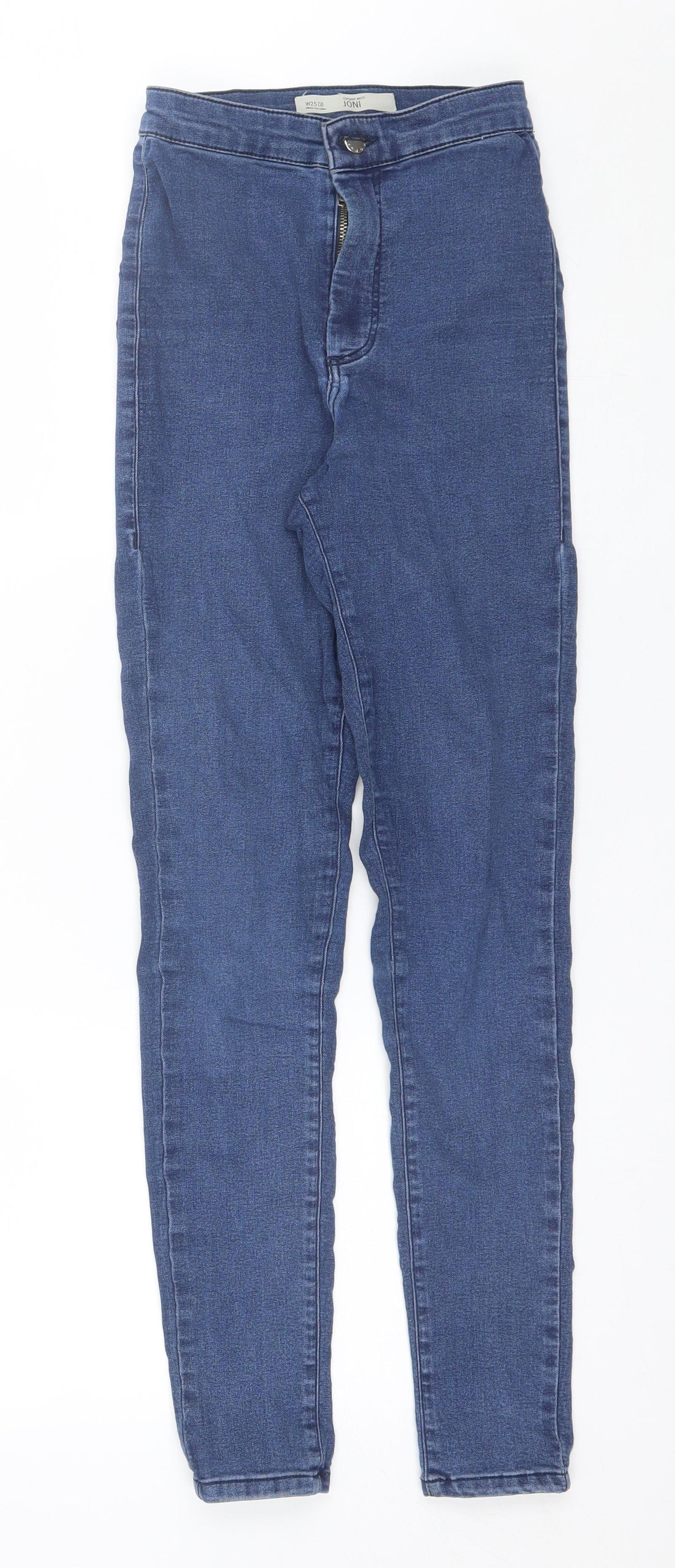 Topshop Womens Blue  Cotton Skinny Jeans Size 25 in L27 in Regular