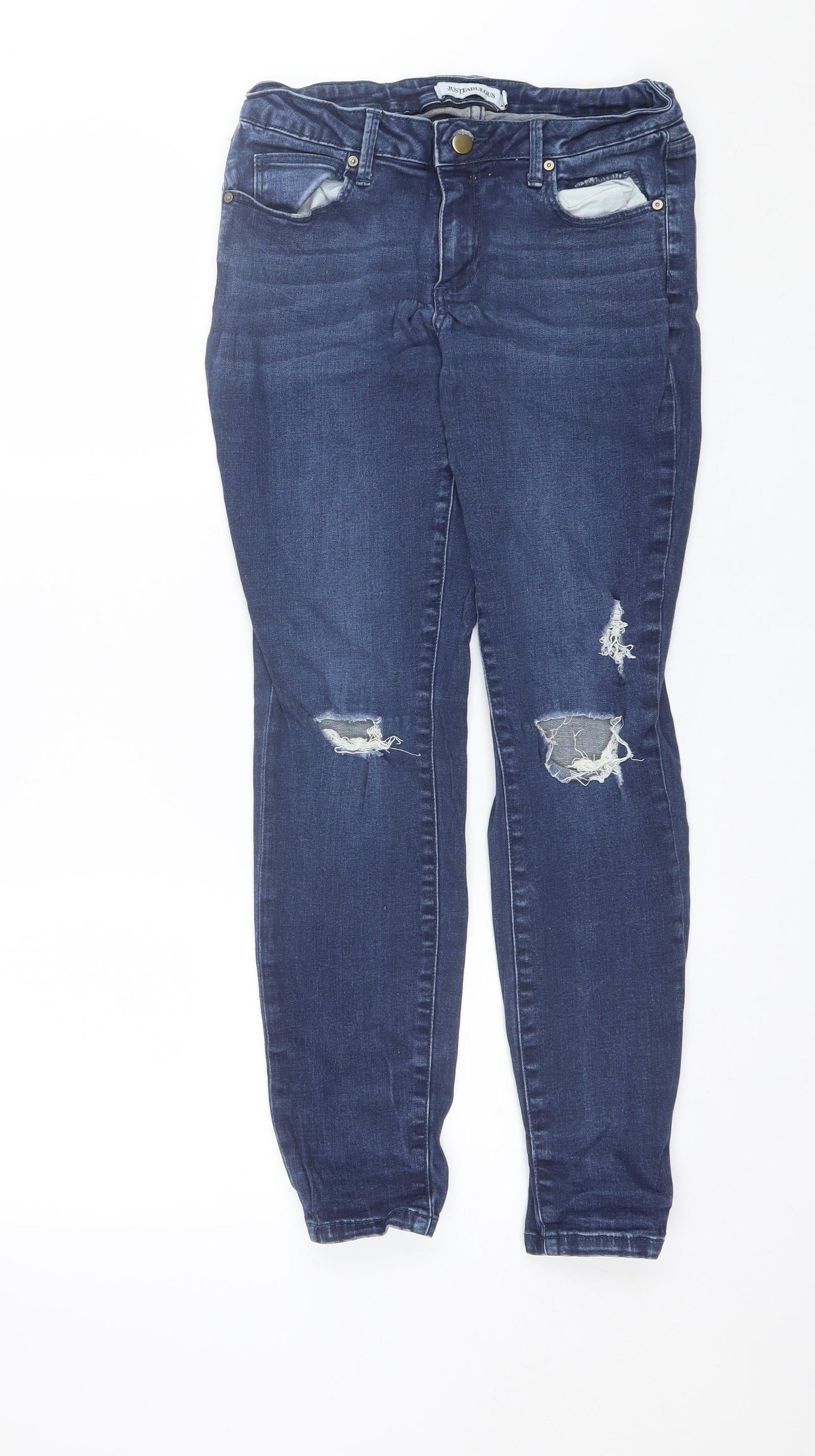 Just Fabulous Womens Blue  Cotton Skinny Jeans Size 27 in L27 in Regular
