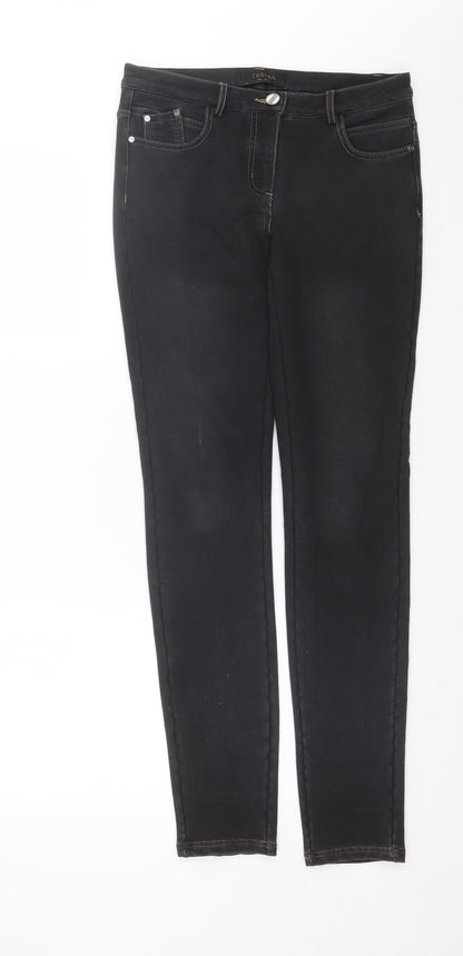 Cristina Womens Black  Cotton Blend Skinny Jeans Size 10 L30 in Regular