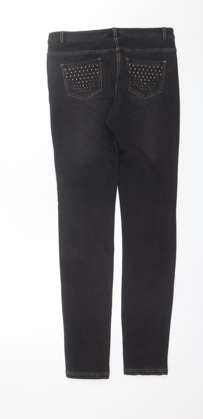 Cristina Womens Black  Cotton Blend Skinny Jeans Size 10 L30 in Regular