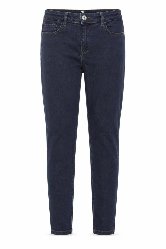 Front view of Tu women’s blue viscose skinny jeans, size UK 12, 28-inch leg regular