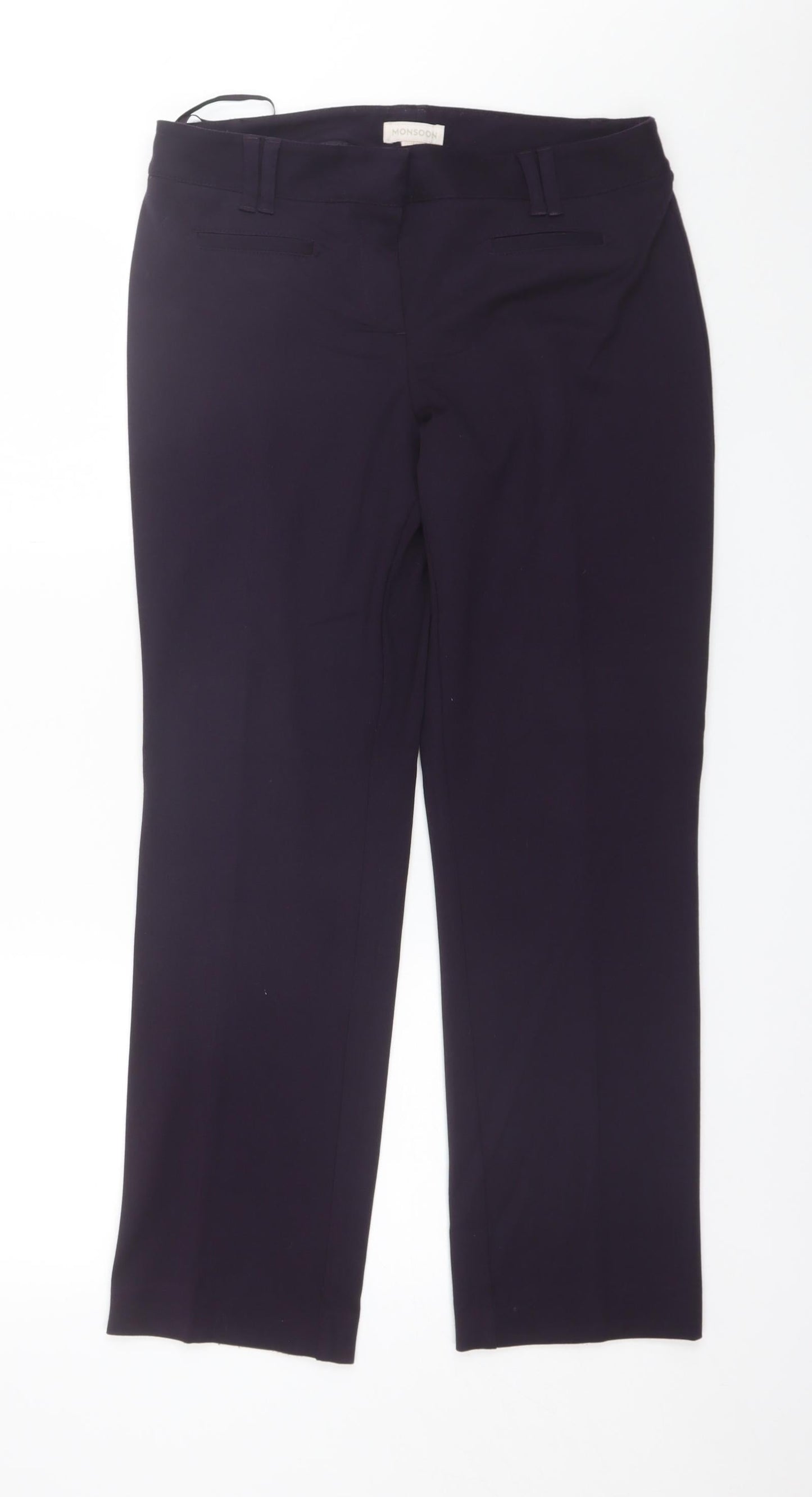 Monsoon Womens Purple  Polyester Dress Pants Trousers Size 12 L27 in Regular