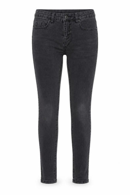 Front view of Denim Co women’s black cotton skinny jeans, size UK 8, 31-inch leg regular