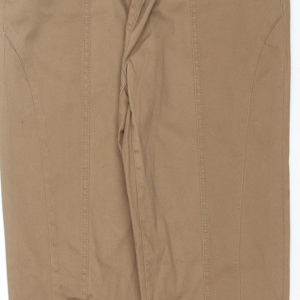 Internationale Womens Brown  Cotton Trousers  Size 12 L27 in Regular