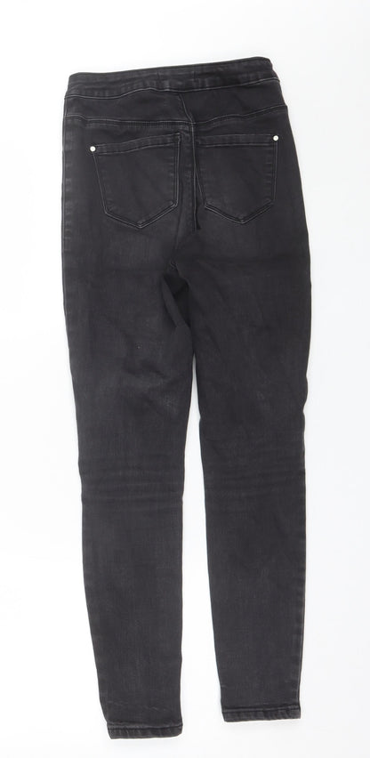 Missguided Womens Black  Cotton Skinny Jeans Size 8 L25 in Regular