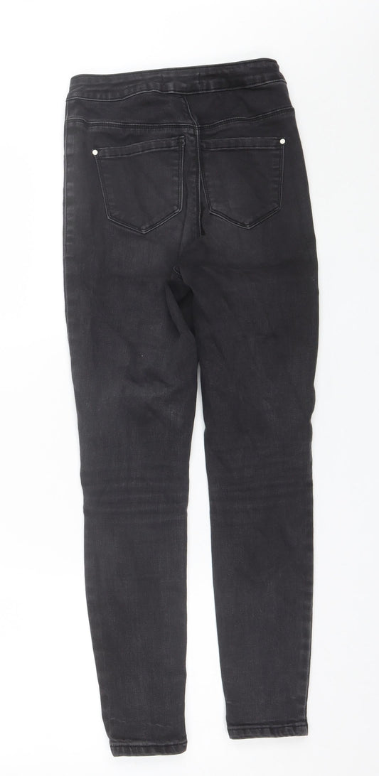 Missguided Womens Black  Cotton Skinny Jeans Size 8 L25 in Regular