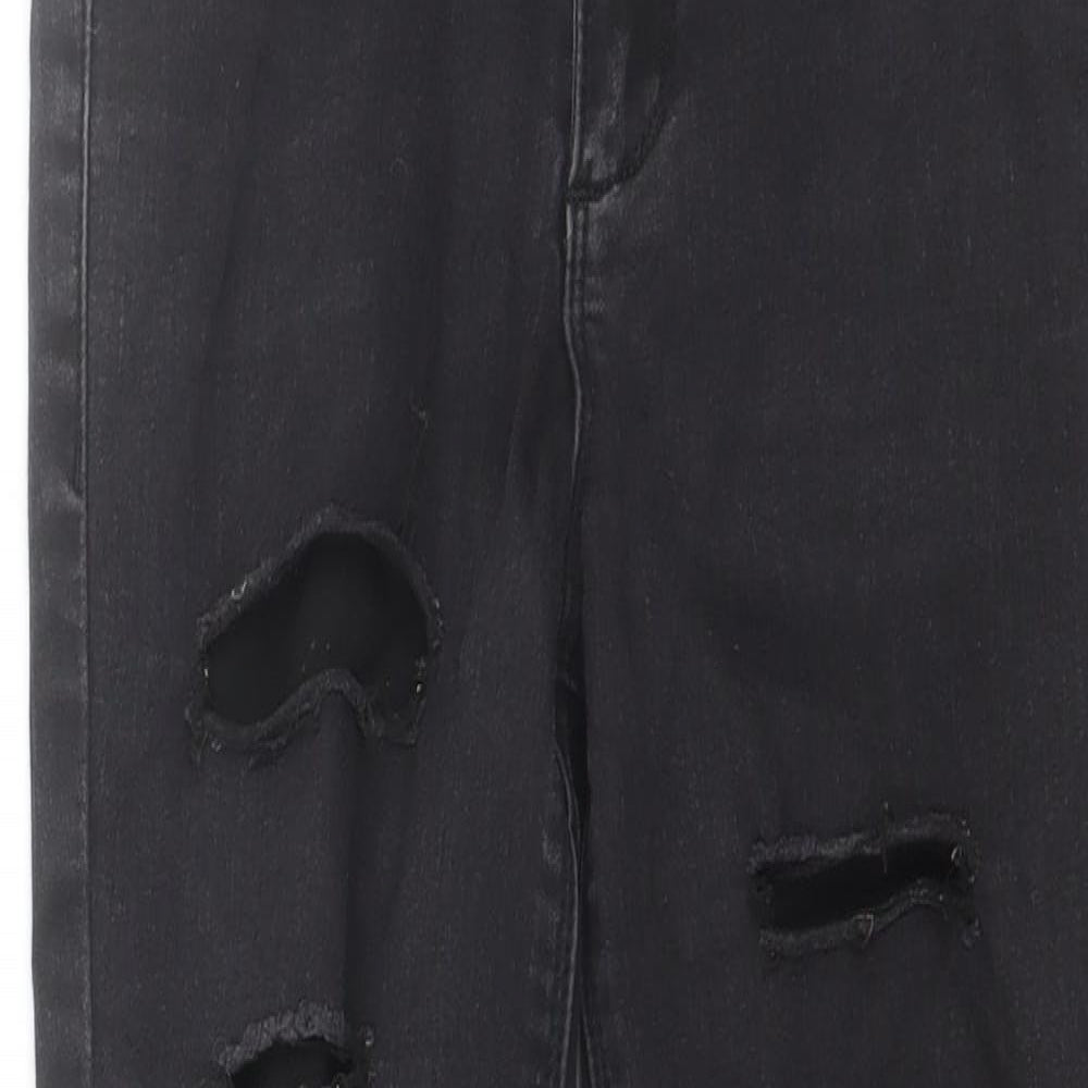 Missguided Womens Black  Cotton Skinny Jeans Size 8 L25 in Regular