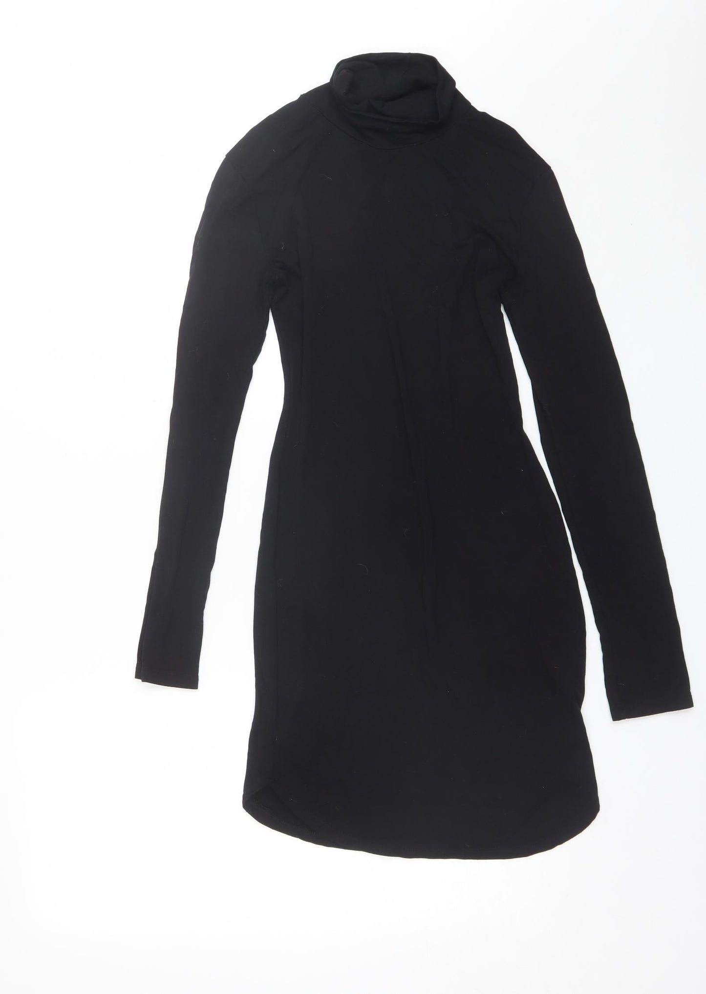 Missguided Womens Black  Viscose Bodycon  Size 8  Roll Neck