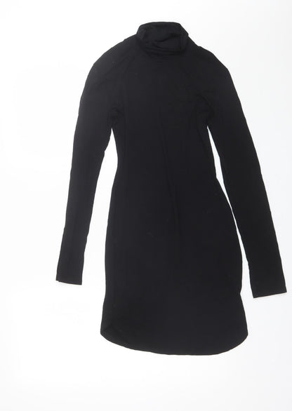 Missguided Womens Black  Viscose Bodycon  Size 8  Roll Neck